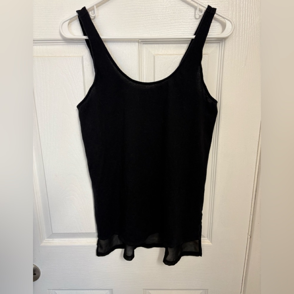 Express Black Sleeveless Camisole with Sheer Hem